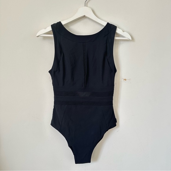 SHAN Black Onyx High Neck Underwire One Piece Bathing Suit Size 8 - Picture 3 of 8